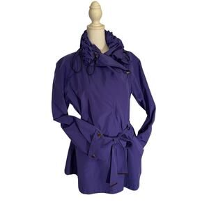 ETCETERA Jacket Coat Like NEW! Size 10 Stylish Versatile Collar, Belted, Violet